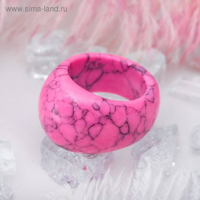 Кольцо литое «Агат розовый», размер МИКС - Фото 1