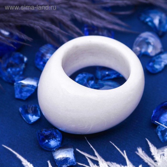 Кольцо литое «Агат белый», размер МИКС - Фото 1