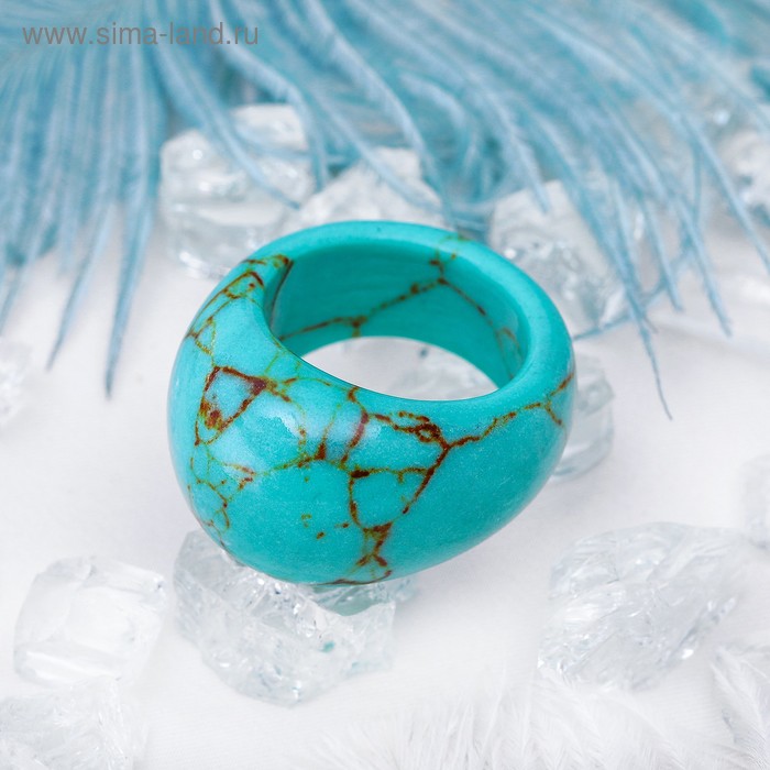 Кольцо литое «Бирюза старая», размер МИКС - Фото 1