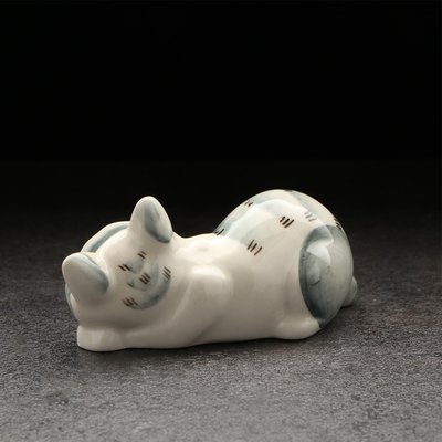 Фигурка фарфоровая «Котя Муся», серая, 9 см