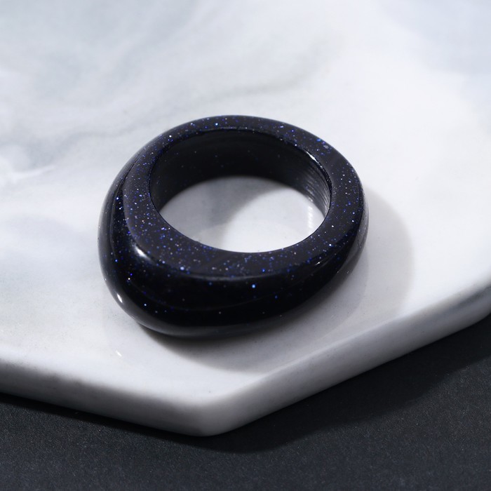 Кольцо литое "Авантюрин синий", размер МИКС - Фото 1