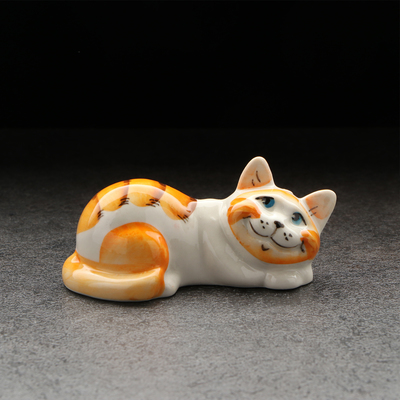 Фигурка фарфоровая «Котя Муся», рыжая, 9 см