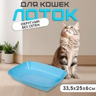 Туалет округлый без сетки 33,5 х 25 х 6 см, голубой - Фото 2