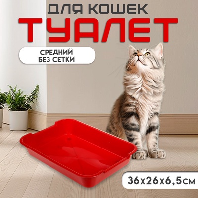 Туалет средний без сетки 36×26×6.5 см, красный