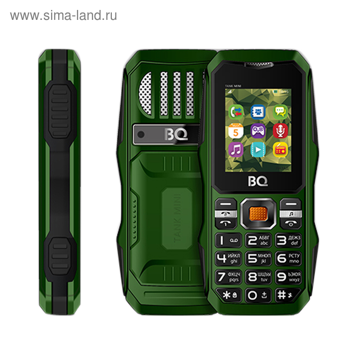 Сотовый телефон BQ M-1842 Tank Mini Dark Green, цвет темно-зеленый - Фото 1