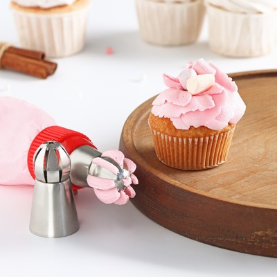 Насадка кондитерская «Сфера.Прорези с каплей и лучом», d=3 см, выход 2,3 см, нержавеющая сталь