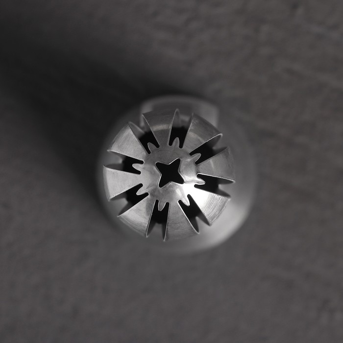 Насадка кондитерская «Сфера.Прорези с каплей и звездой», d=3 см, выход 2,3 см, нержавеющая сталь - фото 1889260180