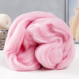 Шерсть для валяния 100% полутонкая шерсть 50 гр (055 св. розовый)