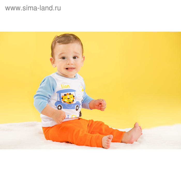 Комплект детский, рост 80 см, цвет белый/оранжевый М1006_М - Фото 1