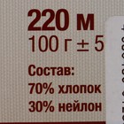 Пряжа "Мягкий хлопок" 70% хлопок, 30% нейлон 220м/100гр (015 голубой) 3324777 - фото 12294425