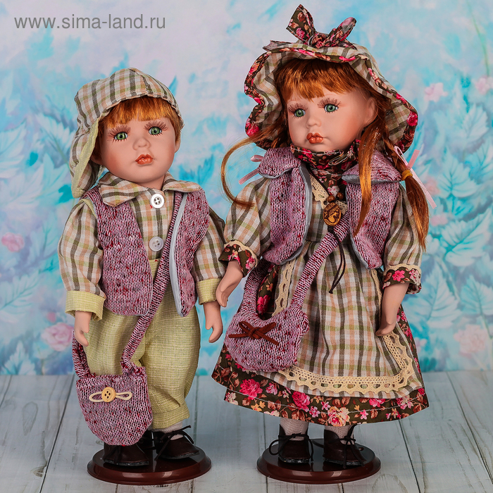 Кукла коллекционная парочка "Нюша и Никита" (набор 2 шт) 30 см - Фото 1