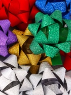 Подарочный Бант - звезда №3.5, с блестками, для упаковки подарков, набор 8 шт., МИКС - Фото 2