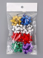 Подарочный Бант - звезда №3.5, с блестками, для упаковки подарков, набор 8 шт., МИКС - Фото 10