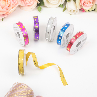 Лента упаковочная для декора и подарков, сердца, МИКС, 1.2 см × 5 м