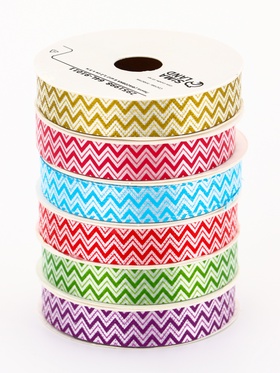 Лента упаковочная для декора и подарков, зигзаг, МИКС, 1.2 см ? 5 м (комплект 6 шт)