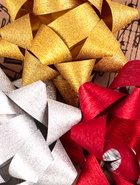 Подарочный Бант - звезда №7.5, фасовка 8 шт., с блестками, для упаковки подарков, МИКС - Фото 2