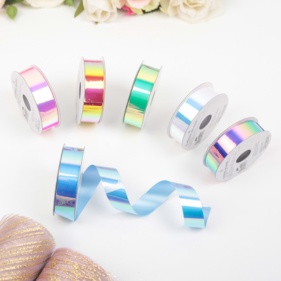 Лента упаковочная для декора и подарков, неоновый микс, 1.8 см × 5 м
