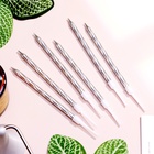 Свечи в торт «Металлик», 14 см, 6 шт. с подставкой, серебристые - Фото 2