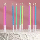 Свечи для торта "Неон", 10 шт, разноцветные, 14 см - фото 9969297