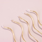 Свечи для торта витые «Серпантин», 10 шт., коктейльные, золотые, 15 см - Фото 3