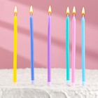 Свечи в торт коктейльные "С днём рождения", 6 шт, 13 см, высокие - Фото 5