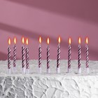 Свечи в торт "Спираль", 10 шт, средние, 5 см, розовый металлик - фото 9723570