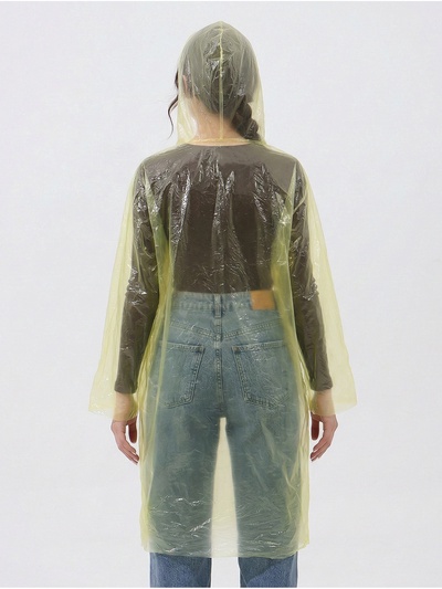 Дождевик - плащ, взрослый, р. 46-48, полиэтилен 20 г, жёлтый