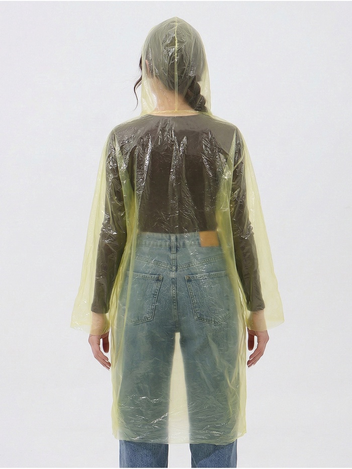 Дождевик - плащ, взрослый, р. 46-48, полиэтилен 20 г, жёлтый - Фото 1