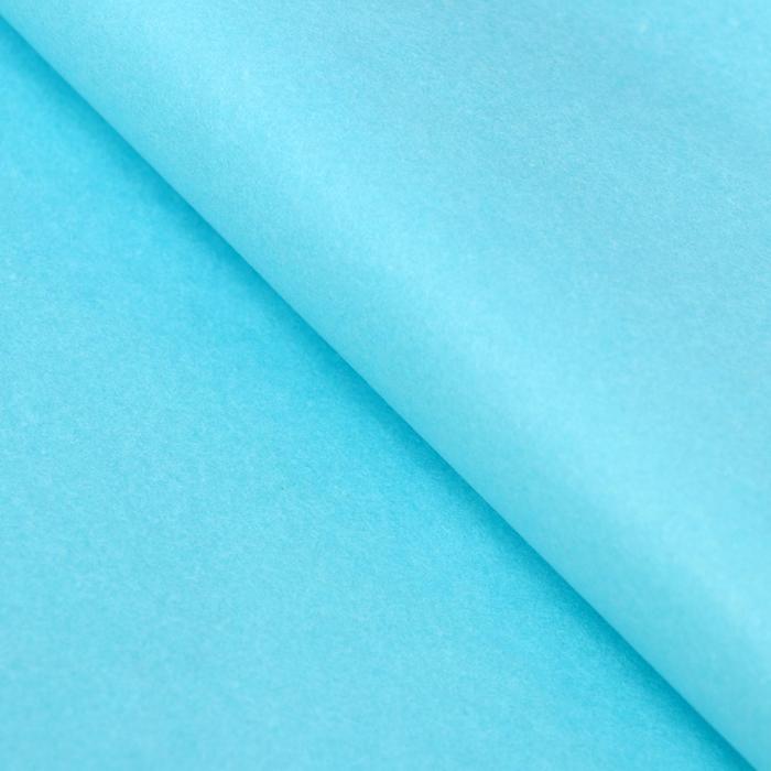 Бумага упаковочная тишью, бирюзовый, 50 х 66 см - Фото 1