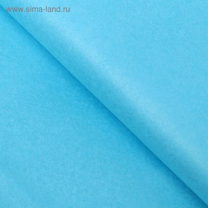 Бумага упаковочная тишью, двухсторонняя, бирюзовая, 50 см х 66 см - Фото 1