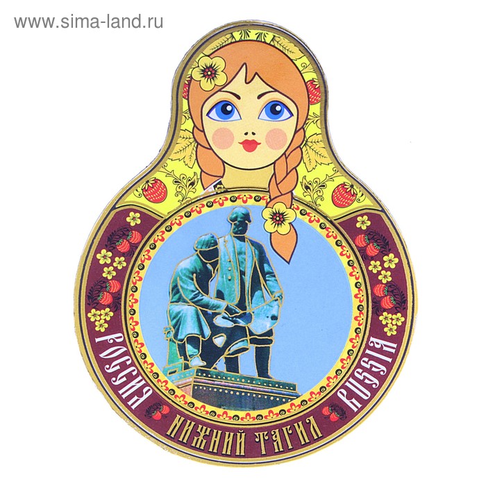 Магнит в форме матрешки "Нижний Тагил. Черепановы" - Фото 1