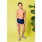 Трусы купальные для мальчика "Скелетон", рост 128-134 см (8-9 лет), цвет тёмно-синий - Фото 1