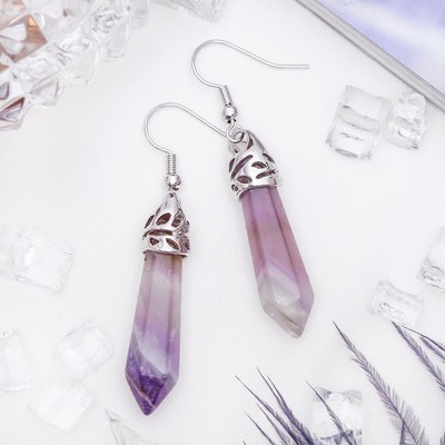 Серьги маятник «Аметист»