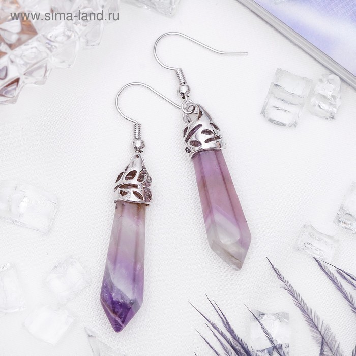Серьги маятник «Аметист» - Фото 1