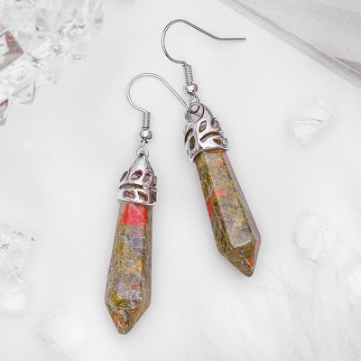 Серьги маятник «Унакит»