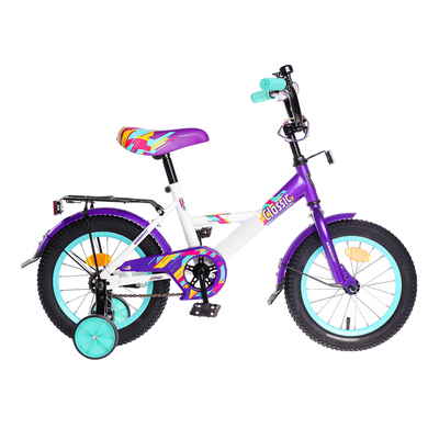 Велосипед 14" Graffiti Classic RUS, цвет белый/темно-фиолетовый