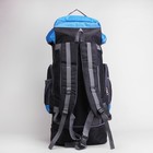 Рюкзак туристический, трансформер, отдел на молнии, 7 наружных карманов, усиленная спинка, цвет чёрный/синий - Фото 3