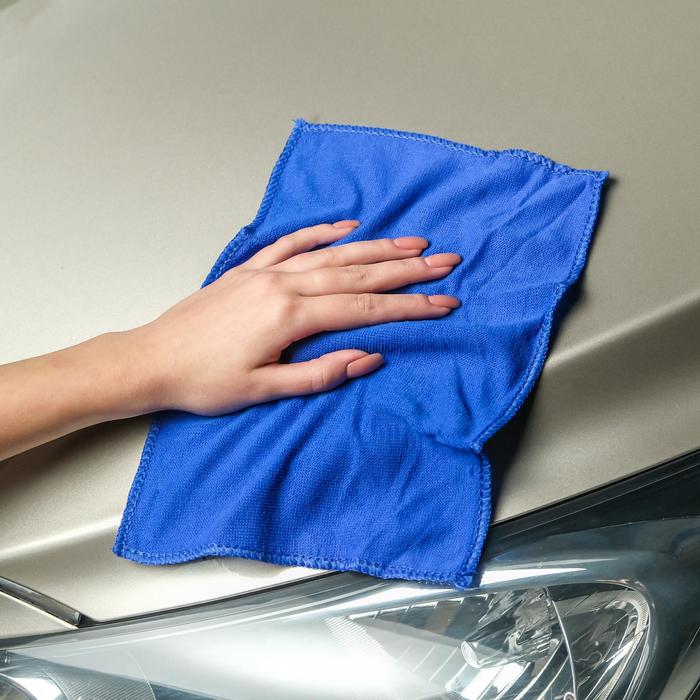 Тряпка для мытья авто, Grand Caratt, микрофибра 20×30 см, синяя - фото 1892220613