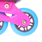 Роликовые коньки раздвижные, колеса PVC 64 мм, пластиковая рама, black/blue/pink р.30-33 - Фото 6