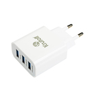 Сетевое зарядное устройство Krutoff, 3 USB, 3.1/1 A, белое - Фото 1