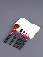 Набор кистей для макияжа, 5 предметов, чёрный, малиновый - Фото 2
