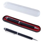 Ручка подарочная, шариковая "Бизнес" в пластиковом футляре, поворотная, чёрная с серебристыми вставками - фото 18284567