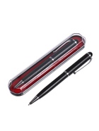 Ручка подарочная Calligrata «Бизнес», шариковая, поворотная, в пластиковом футляре, корпус чёрный с серебристым  (артикул 454052)  большой выбор товаров оптом и в розницу по низким ценам с доставкой