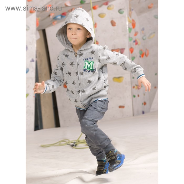 Комплект для мальчика из джемпера и брюк, рост 110 см, цвет серый - Фото 1