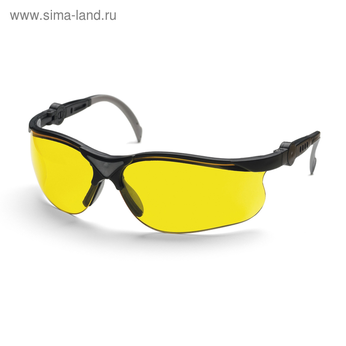Очки защитные Husqvarna Yellow X, жёлтые линзы, стойкие к царапинам, защита до 400 нм - Фото 1