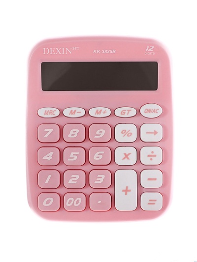 Калькулятор настольный 12-разрядный КК-3825 В, розовый