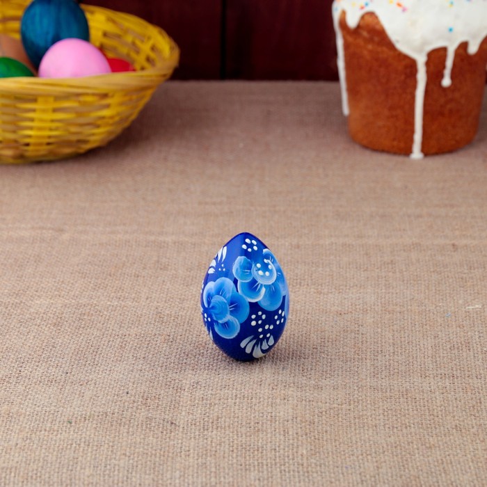 Яйцо «Гжель», синее, 7 см  микс - фото 1908371204