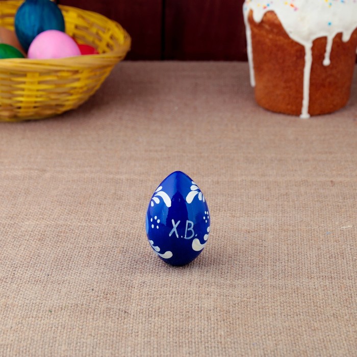 Яйцо «Гжель», синее, 7 см  микс - фото 1889260595