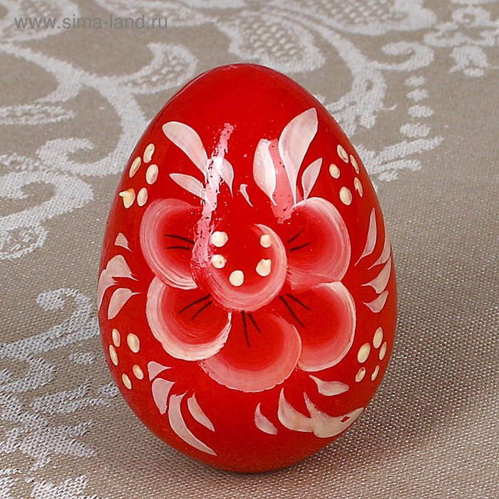 Яйцо «Гжель», красное, 7 см - Фото 1