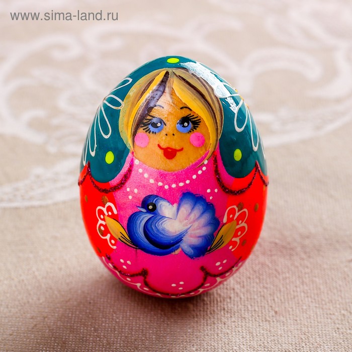 Яйцо «Матрёшка с голубем, 7 см, микс - Фото 1
